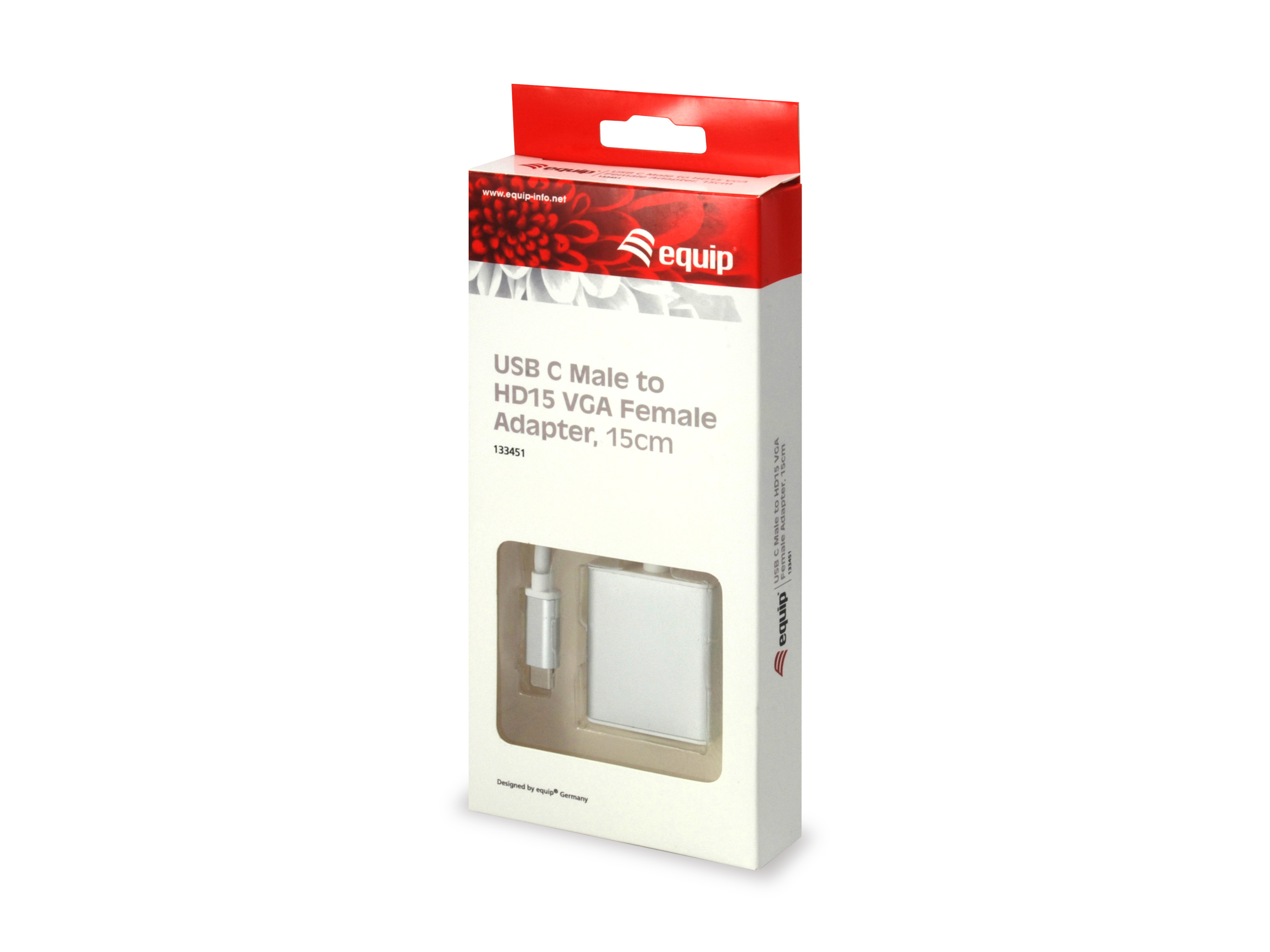 Equip Adapter USB-C->VGA HD15 1920x1080/ 60Hz 0.15m PVC
