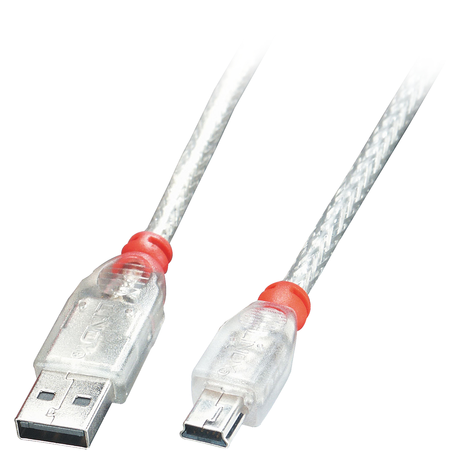 0.2M USB 2.0 TYP A AN MINI-B KABEL TRANSPARENT
