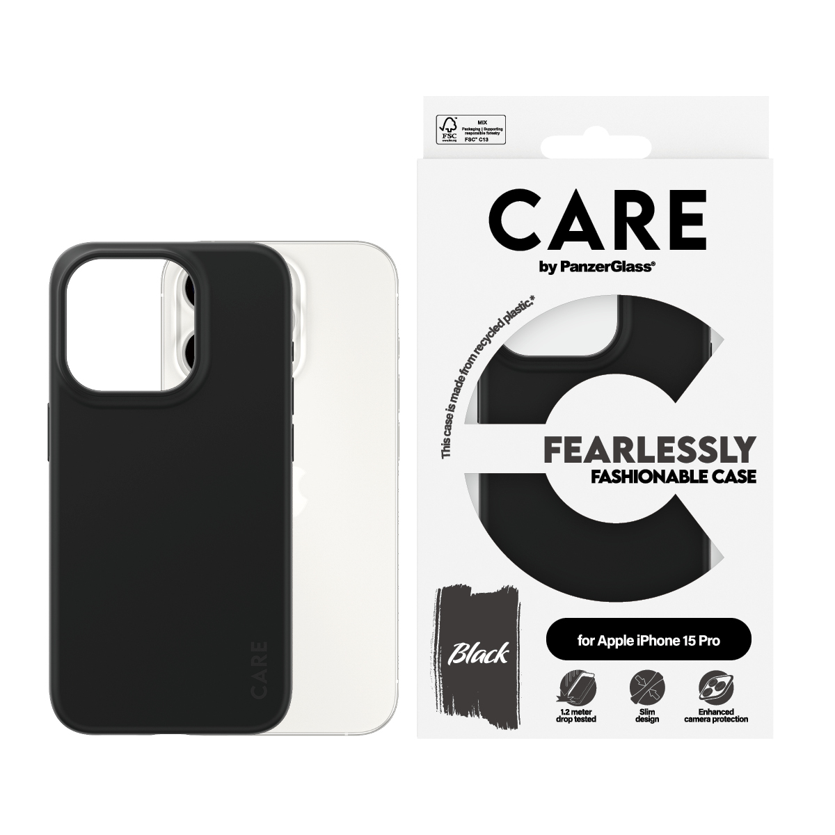 CARE BY PANZERGLASS CASE FASHION BLACK IPHONE 15 PRO