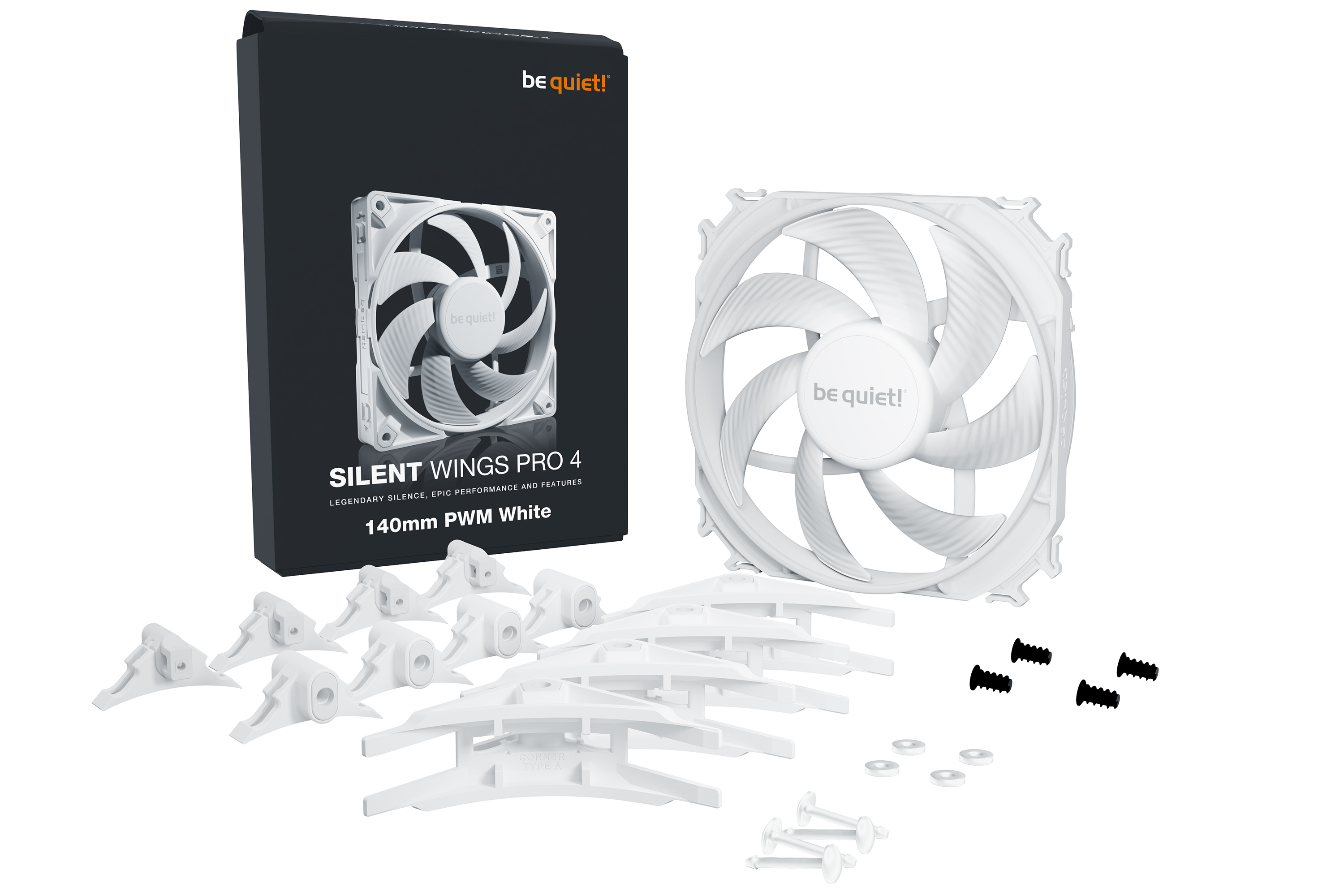 Silent Wings Pro 4 140mm PWM White, Gehäuselüfter
