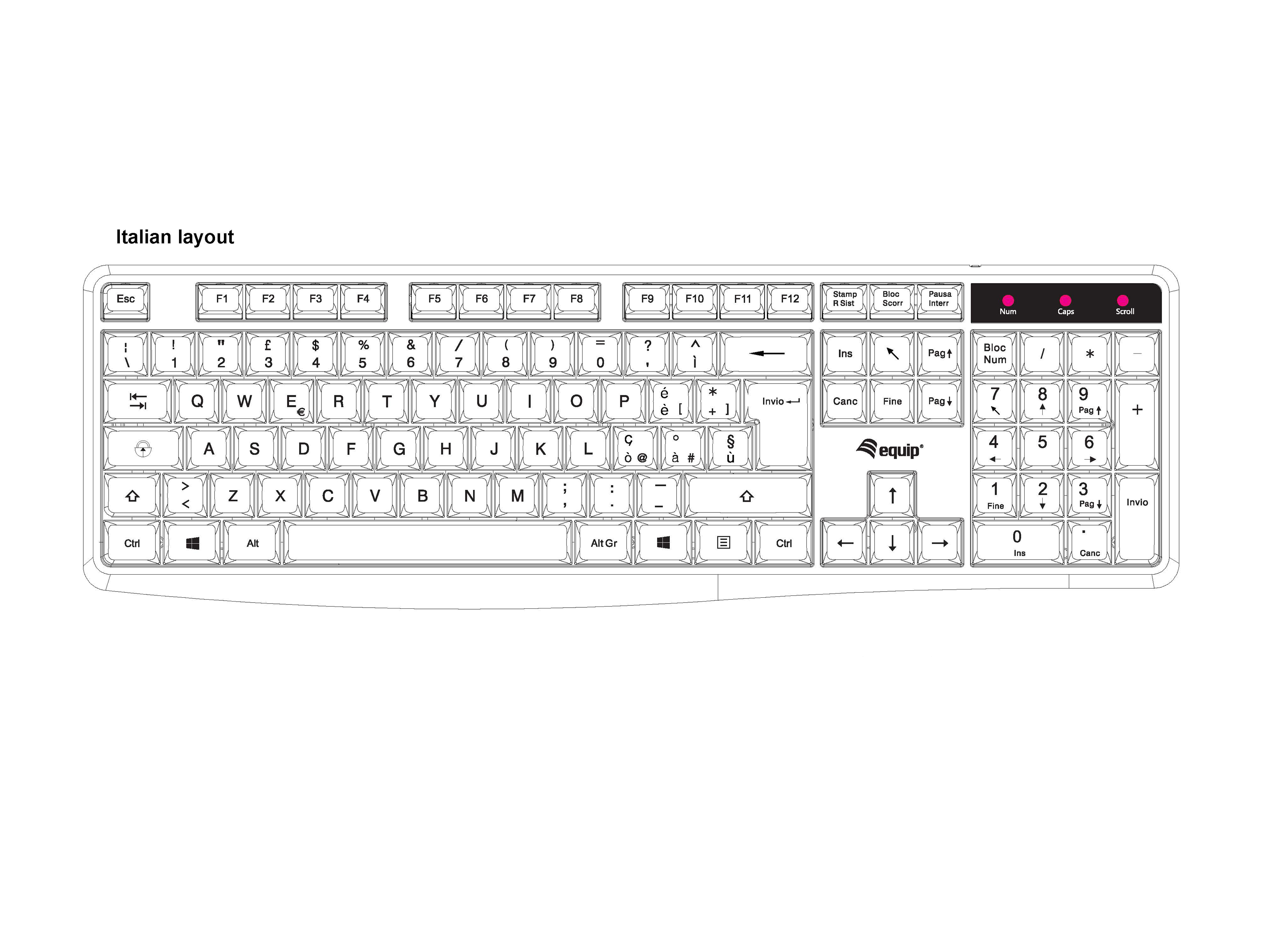 Equip Tastatur Kabelgebunden IT schwarz 1.50m