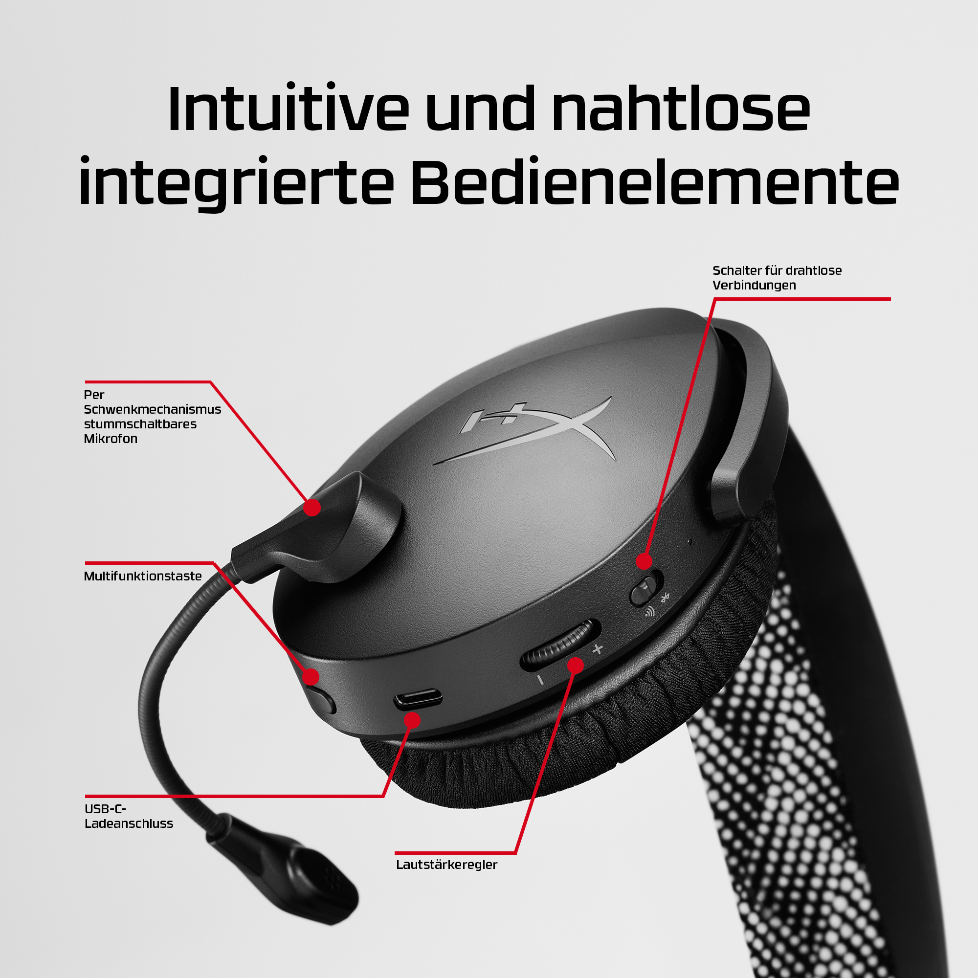 HyperX Cloud Jet – Dual Wireless Gaming Headset, schwarz