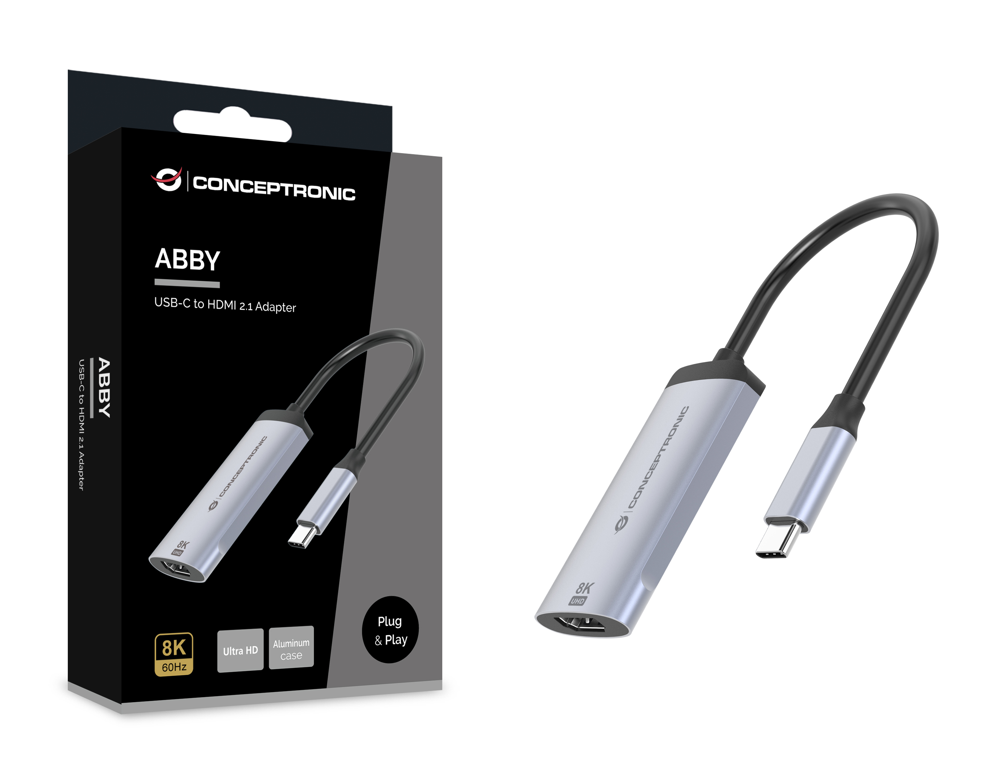 CONCEPTRONIC Adapter USB-C3.2->HDMI2.1 8K/60Hz 0.15m gr