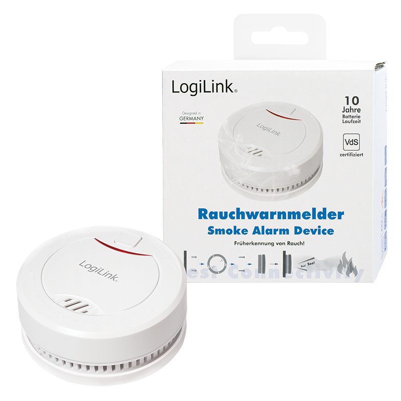 Logilink Rauchmelder mit VdS Zulassung, 10 Jahre Lebensdauer