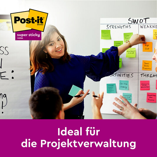 Post-it® Super Sticky Notes Carnival Haftnotizen extrastark farbsortiert, 16 Blöcke