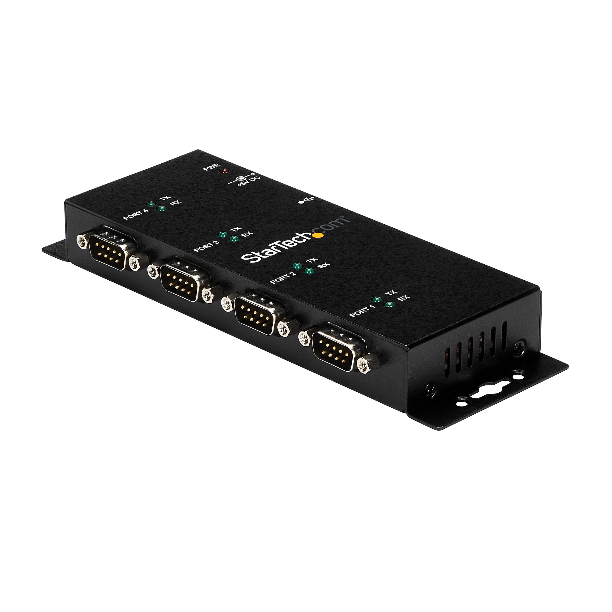 STARTECH.COM 4 Port USB auf Seriel RS232 Adapter Hub - Industriell DIN-Scheinen/ Wandmontagefähig - USB auf Seriell DB9 Konverte