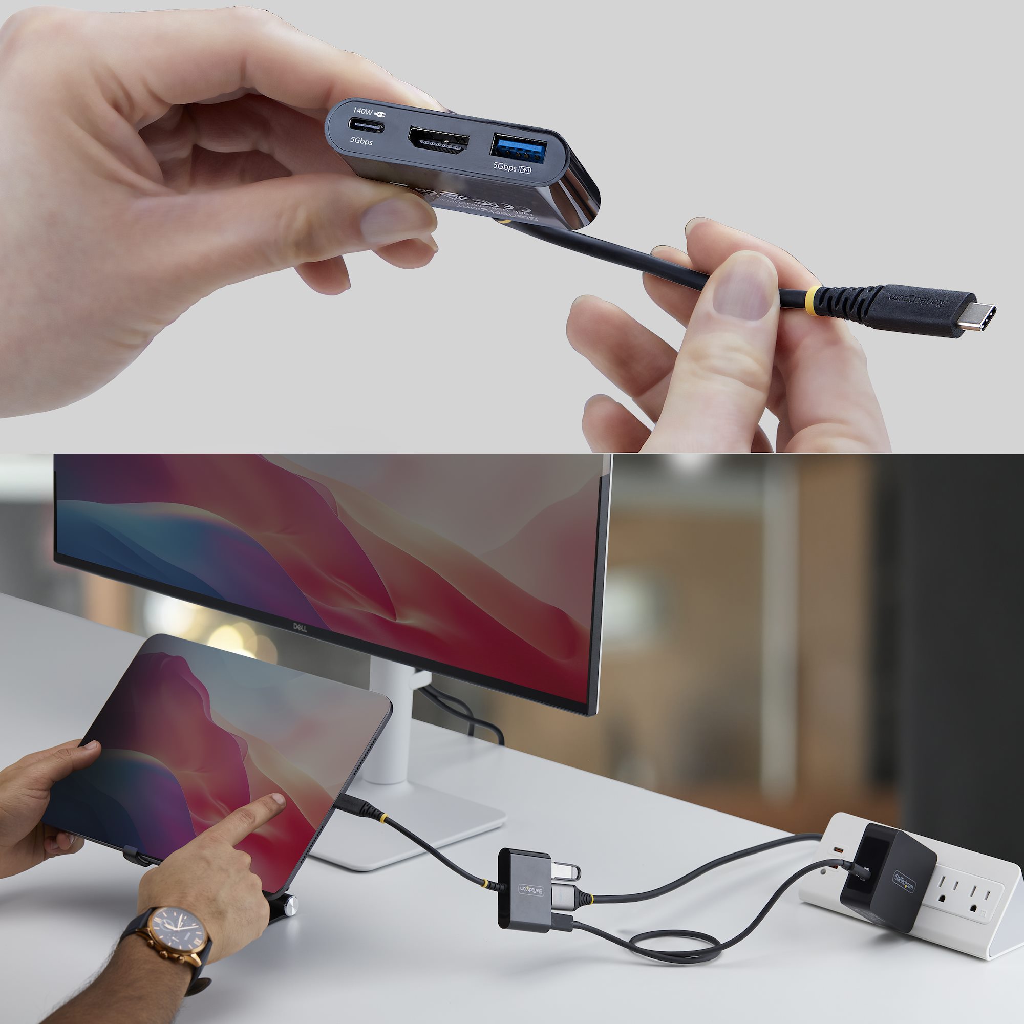STARTECH.COM USB-C zu HDMI Multiport Adapter mit 140W PD Ladeleistung 4K 60Hz HDMI USB 5Gbps Hub Mini Dock