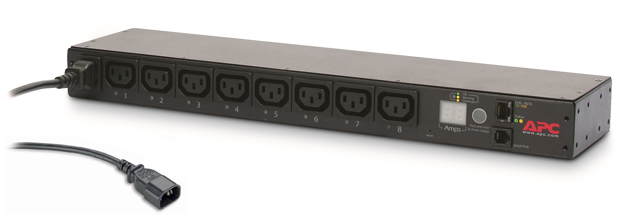 APC Switched Rack PDU AP7920B AC 200/208/230V 2300VA Ethernet input IEC 60320 C14 oc 8 power IEC 60320 C13 1U 19 1,9m cord BK