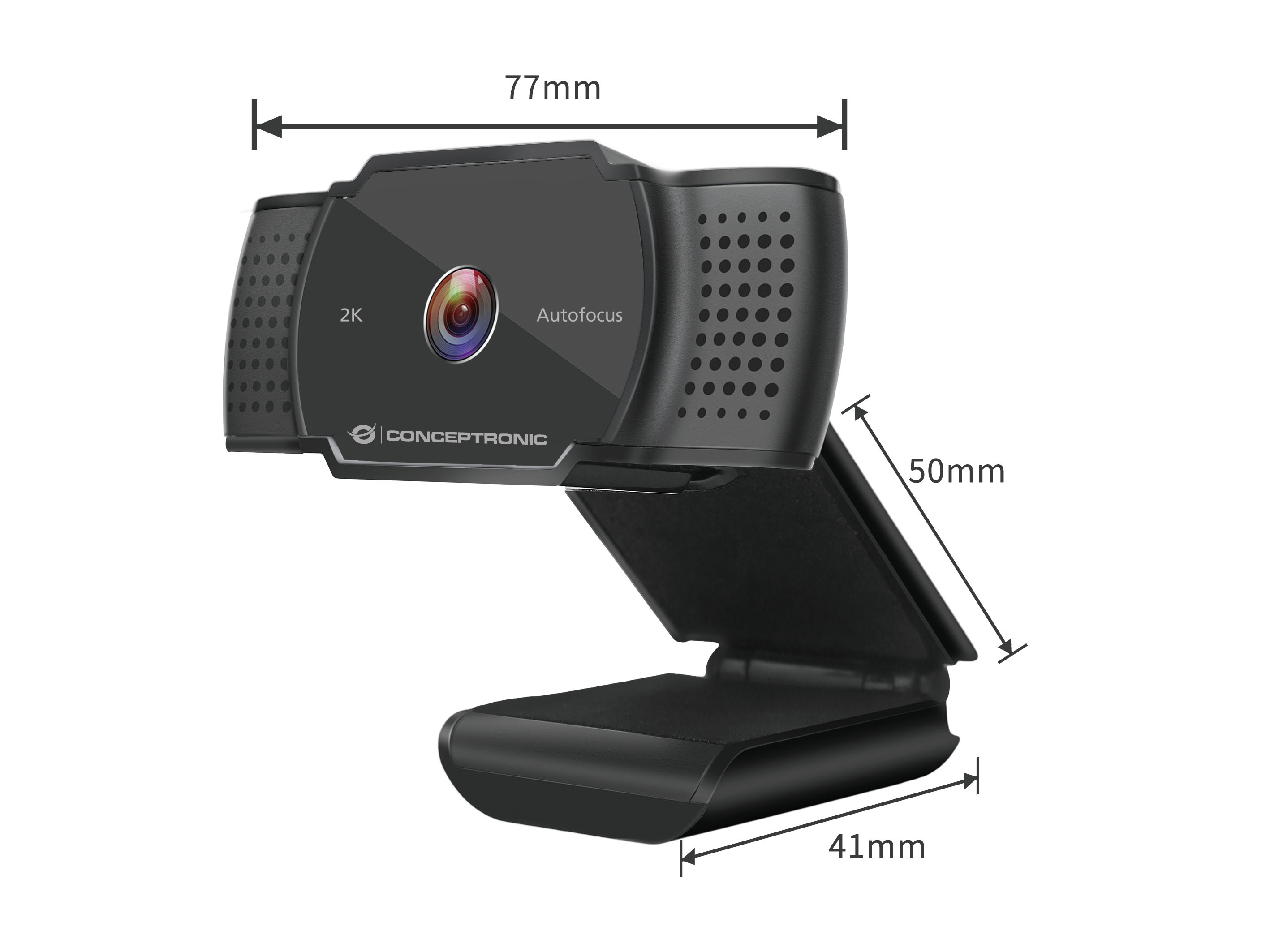 CONCEPTRONIC Webcam USB-A2.0 72° 2K/30Hz SuperHD+Mikro sw