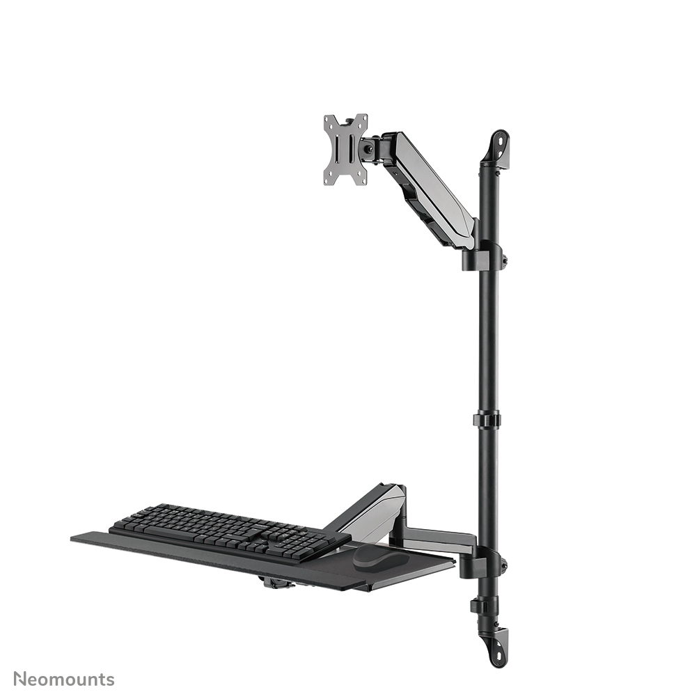 NEOMOUNTS wall mounted sit-stand workstation Screen Keyboard & Mouse