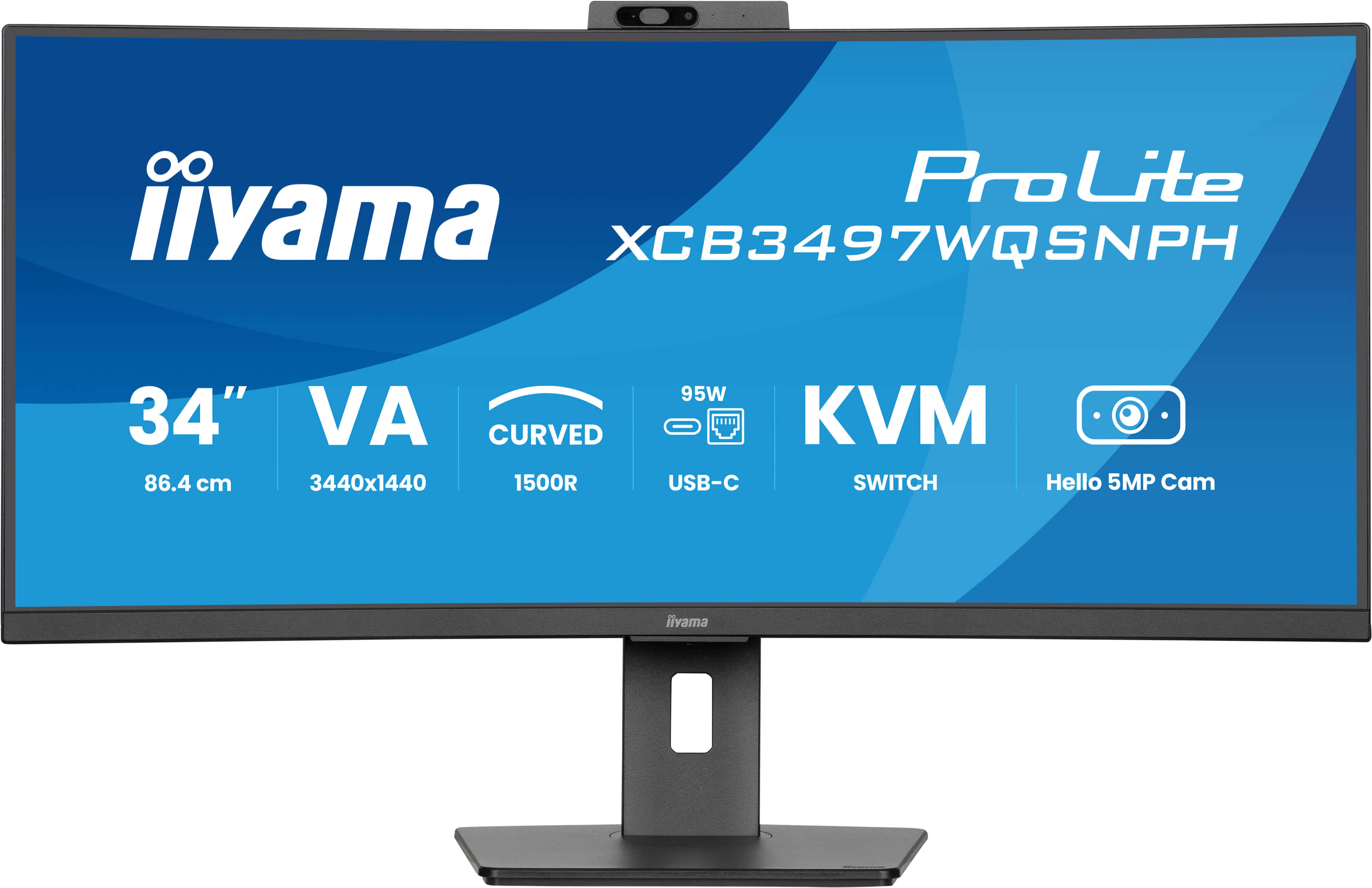 XCB3497WQSNPH-B1 34 IN UQHD UW 350CD/QM 0.4MS USB-C DOCK (LAN