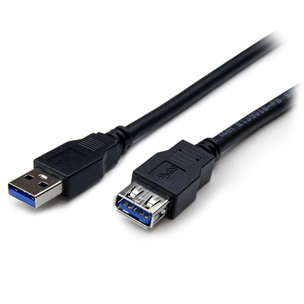 2M BLACK USB 3.0 MALE TO FEMALE USB 3.0 EXTENSION CABLE A TO A