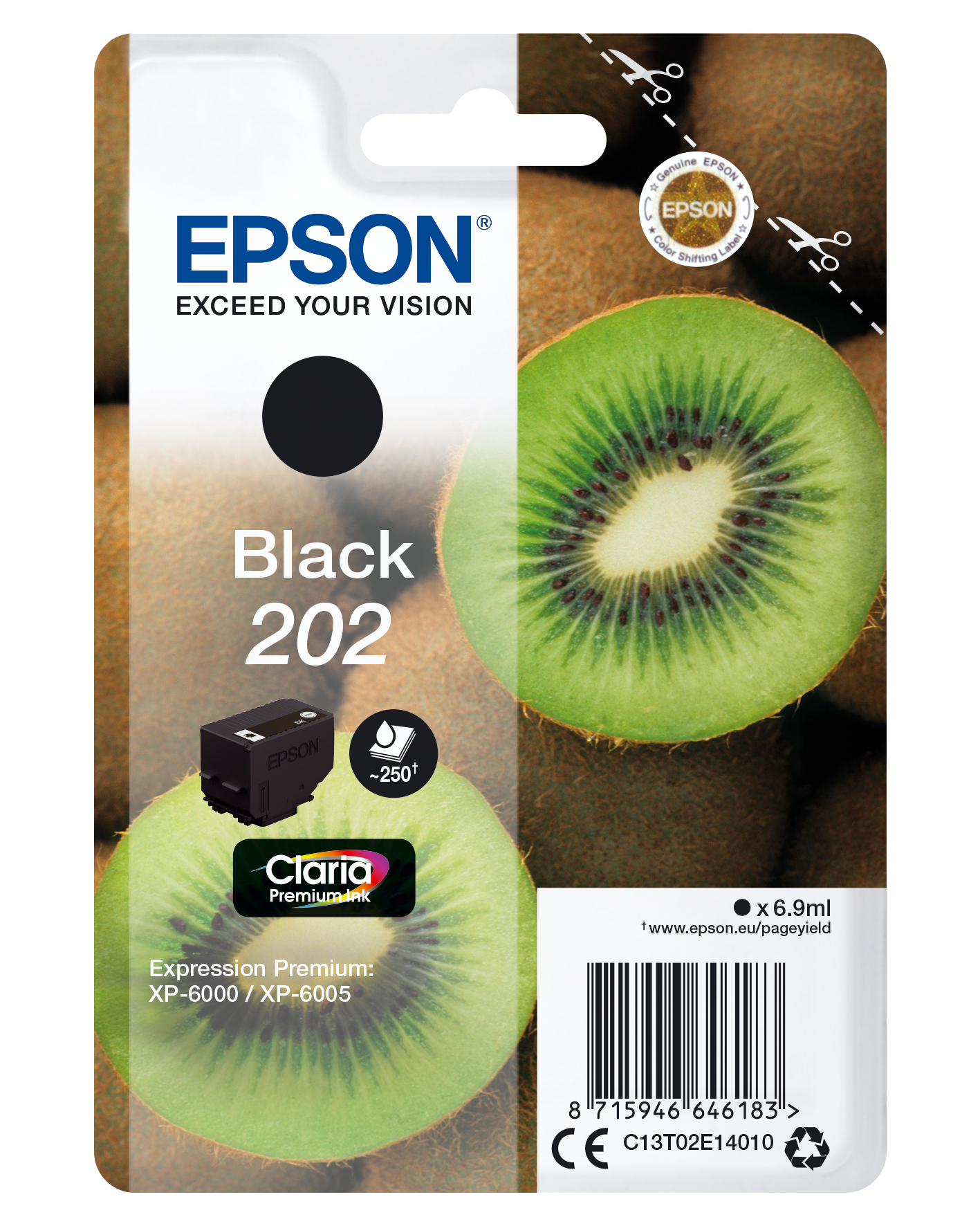 EPSON 202/T02E14 (Kiwi) schwarz Druckerpatrone