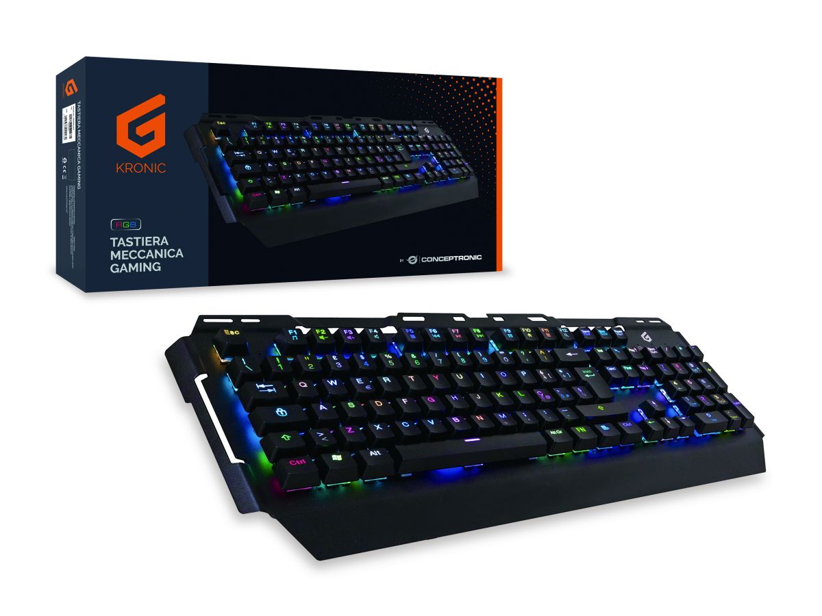 CONCEPTRONIC Gaming Tastatur Mechan./RGB Layout IT schwarz