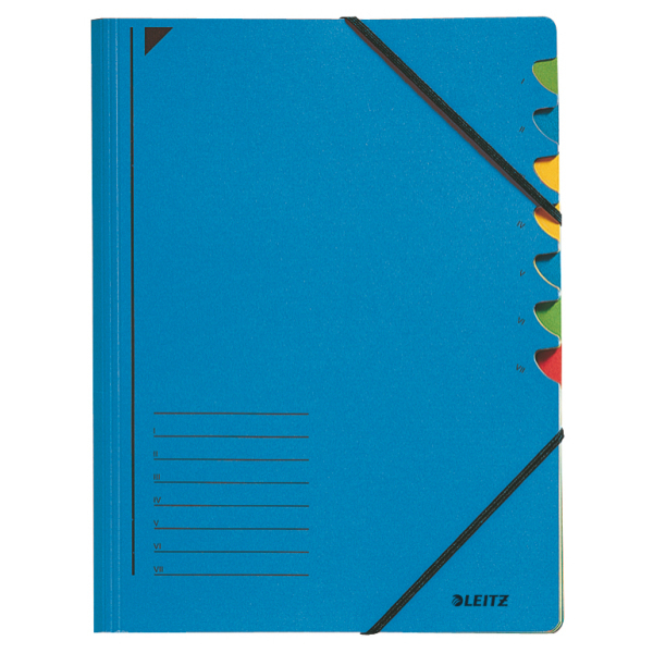 LEITZ Ordnungsmappe 3907 7 Fächer blau, 1 St.