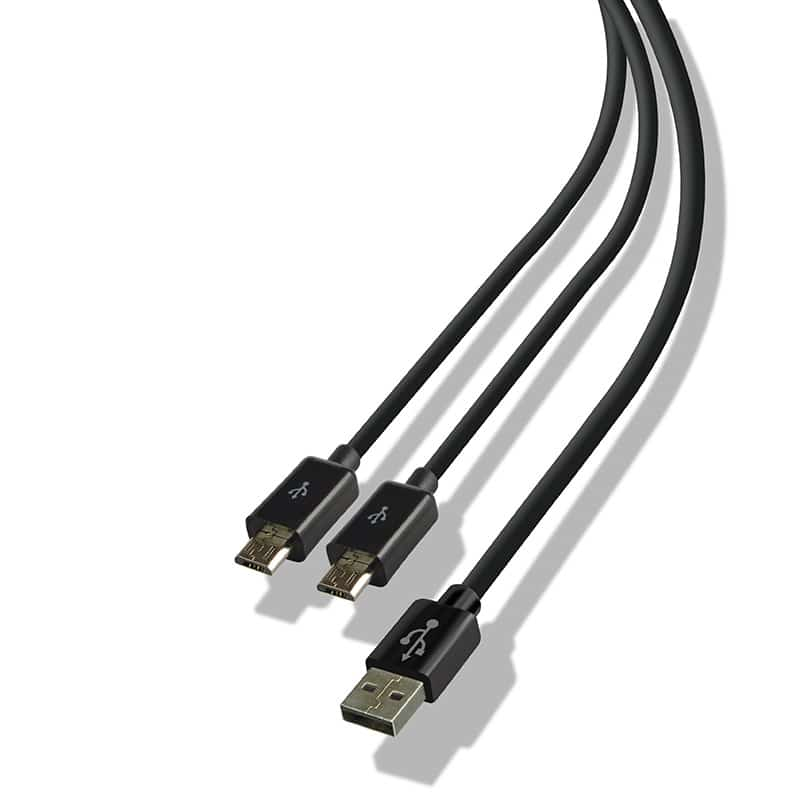 LEXIP X STEELPLAY Dual Play & Charge Cable for Controller 3m Black PS4
