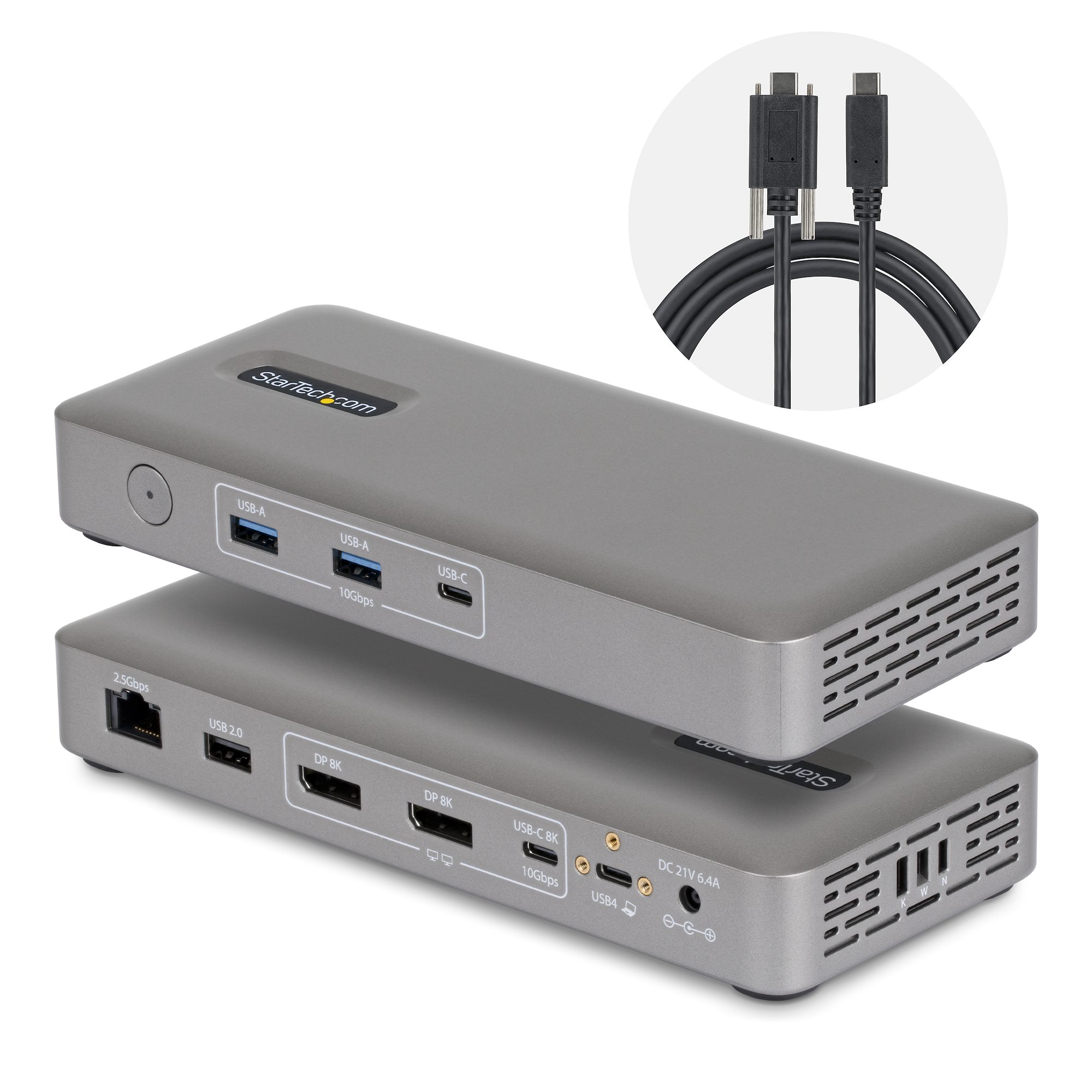 STARTECH.COM USB4 Docking Station Driverless Dual 4K for macOS and Windows Universal USB-C Dock with 100W Laptop Charging