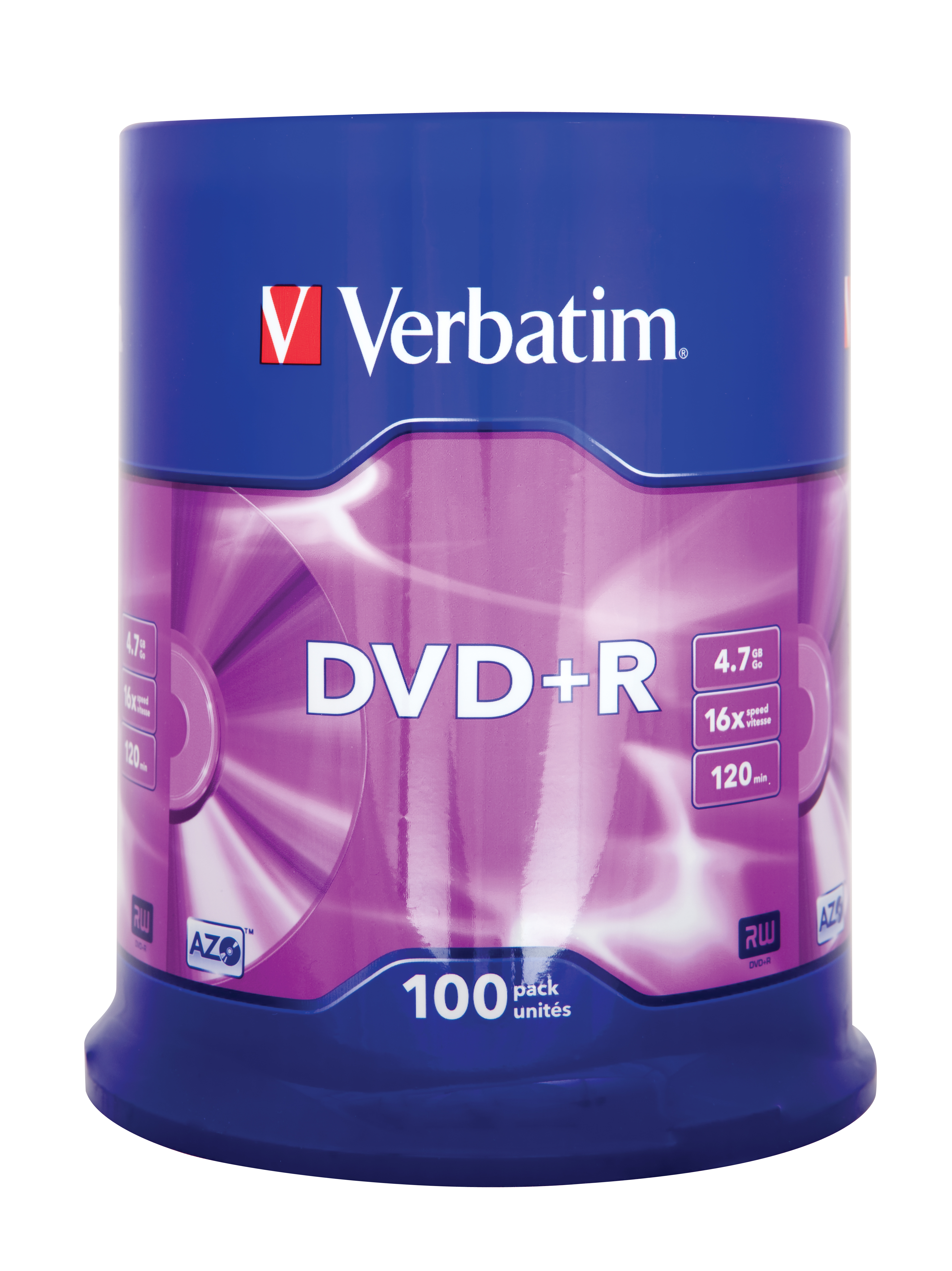 DVD+R Verbatim 4,7GB 100pcs Pack 16x Spindel azo silber retail