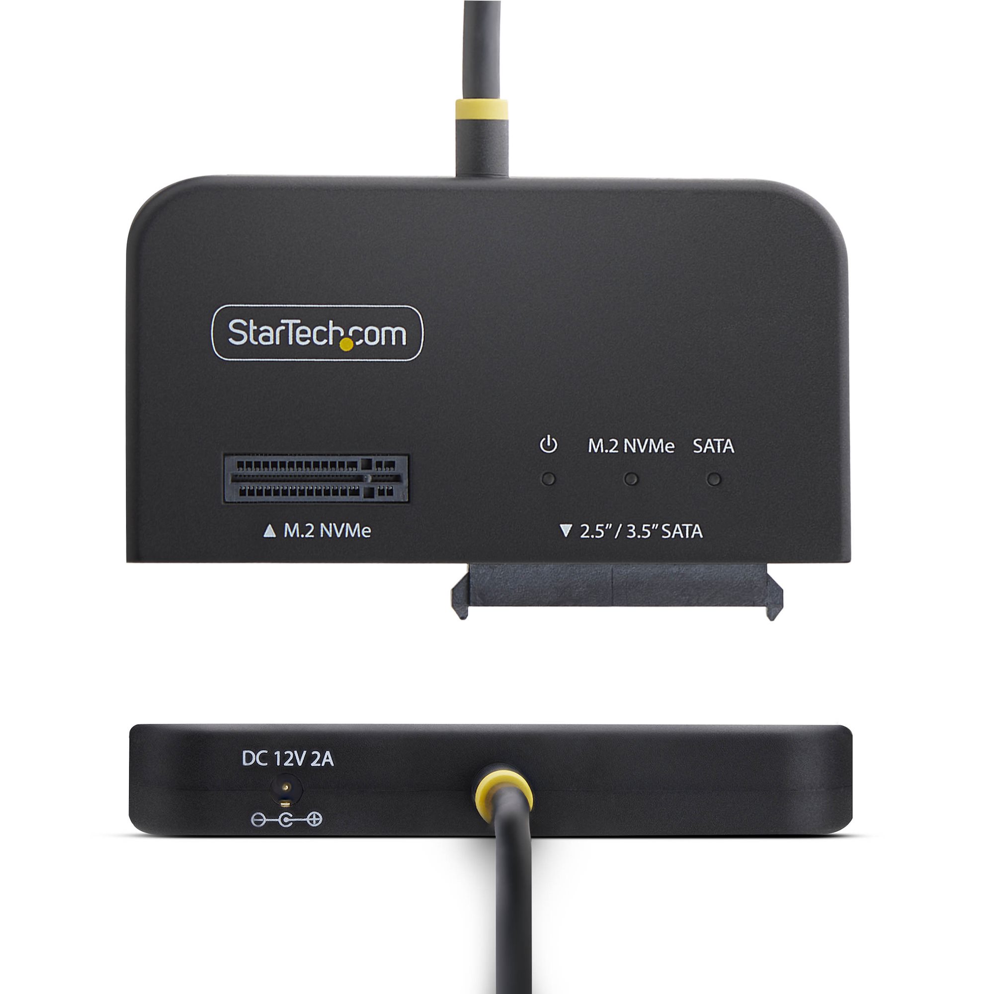 STARTECH.COM USB-C und USB-A auf M.2 NVMe und 6,35-8,89cm 2,5-3,5Zoll SATA Adapter 10Gbps werkzeugloser externer SSD Festplattenles
