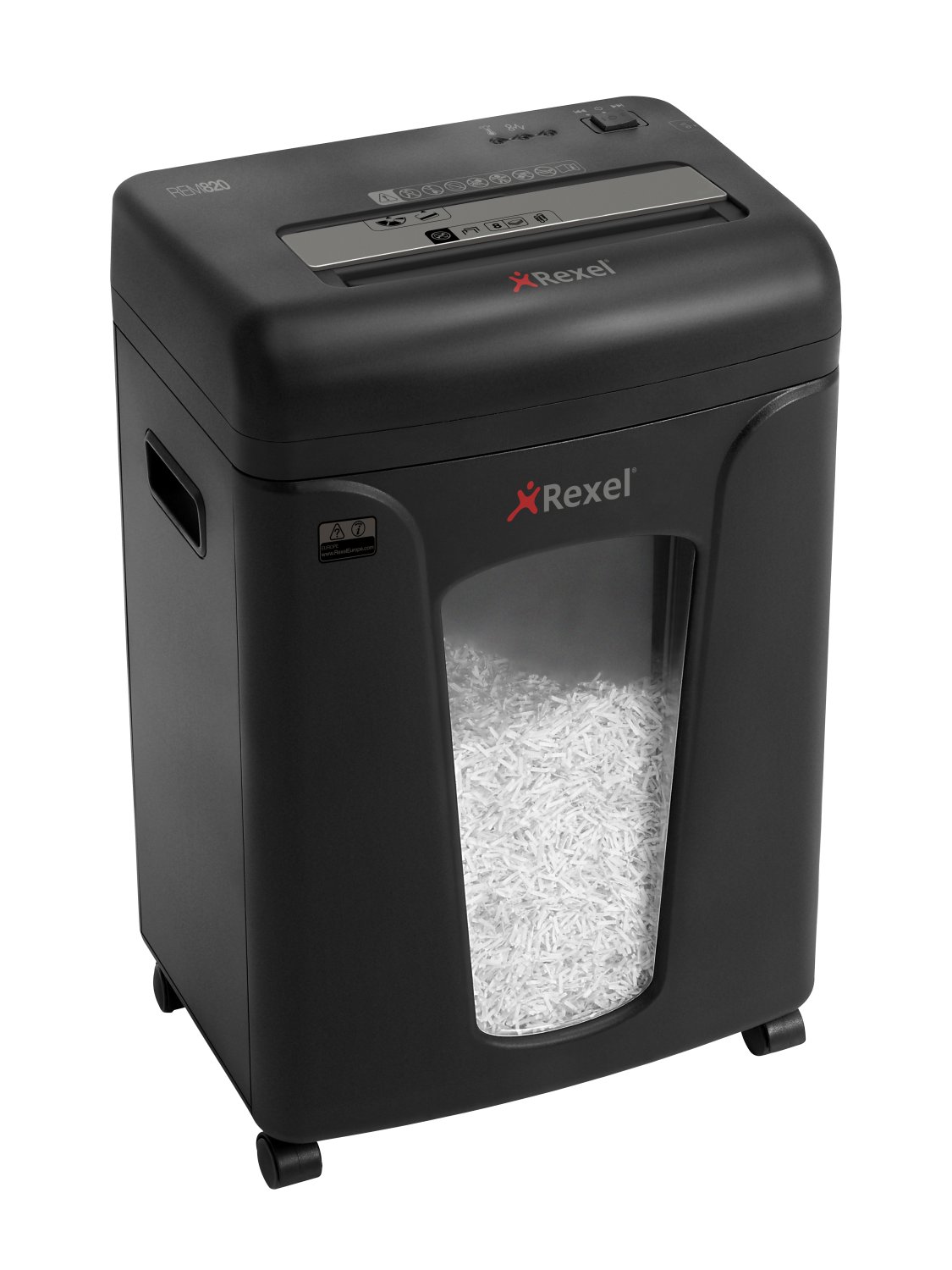 Rexel Mercury REM820 Aktenvernichter mit Partikelschnitt P-5, 2 x 15 mm, bis 8 Blatt, schwarz