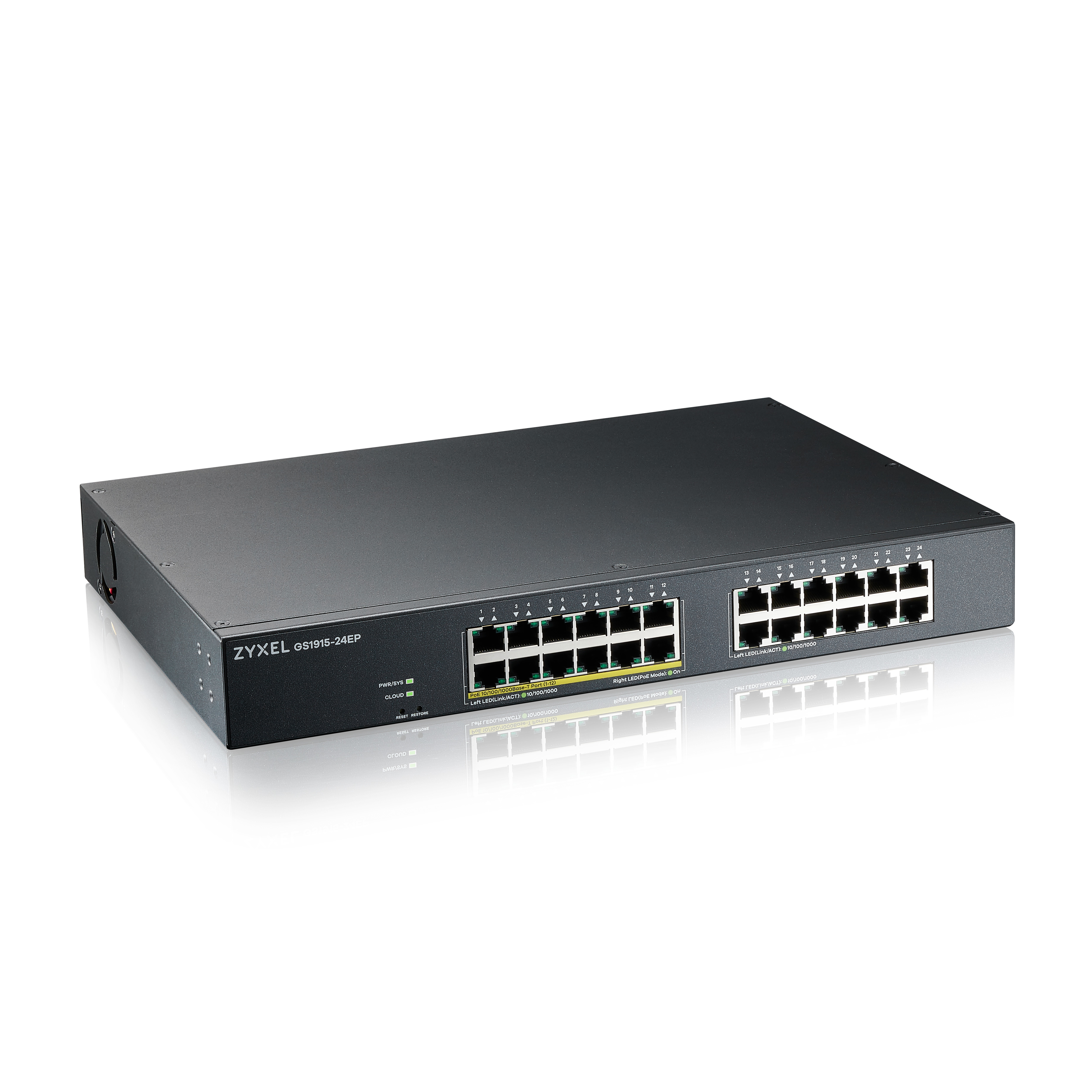 Zyxel GS1915-24EP 24-Port GbE PoE+, 130 Watt 802.3at, Smart Switch