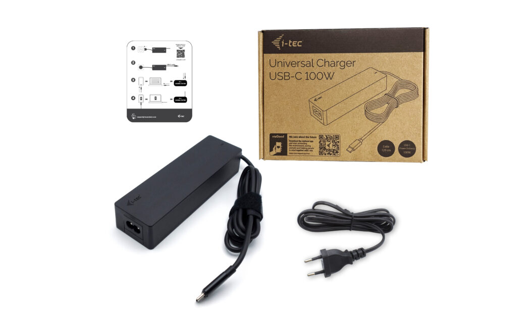 I-TEC Universal Charger USB-C PD 3.0 100W 1x USB-C port 100W verfuegbare Spannungen 5 V / 9 V / 12 V / 15 V / 20 V