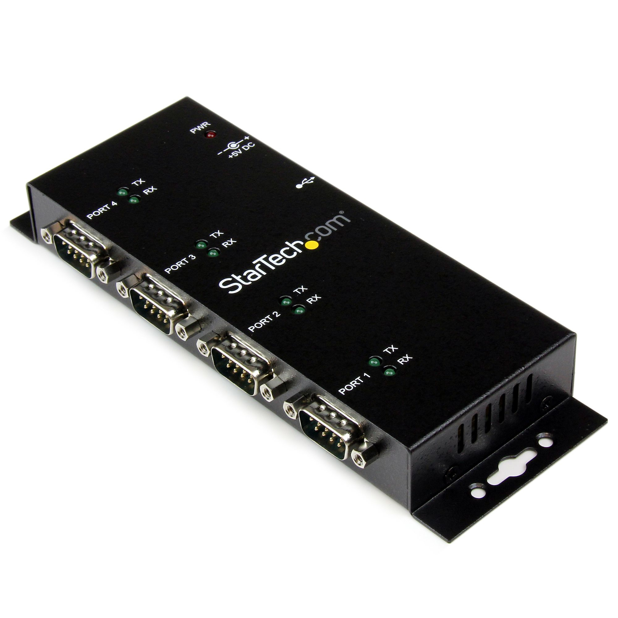 STARTECH.COM 4 Port USB auf Seriel RS232 Adapter Hub - Industriell DIN-Scheinen/ Wandmontagefähig - USB auf Seriell DB9 Konverte