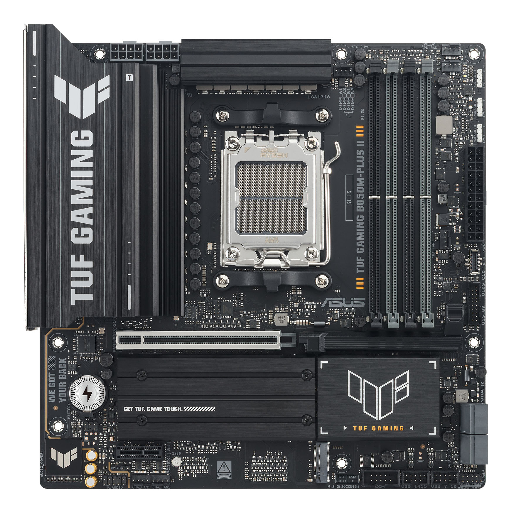 ASUS AMD TUF GAMING B850M-PLUS II Micro-ATX motherboard DDR5 PCIe 5.0 3xM.2 1xHDMI 1xDisplayPort