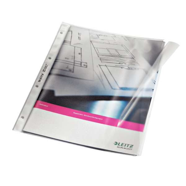 LEITZ Prospekthüllen 4764 DIN A4 transparent genarbt 0,12 mm, 50 St.