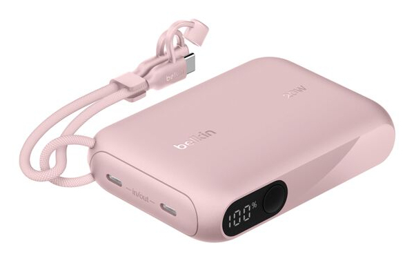 10K PD20W POWER BANK WITH DISPLAY PINK
