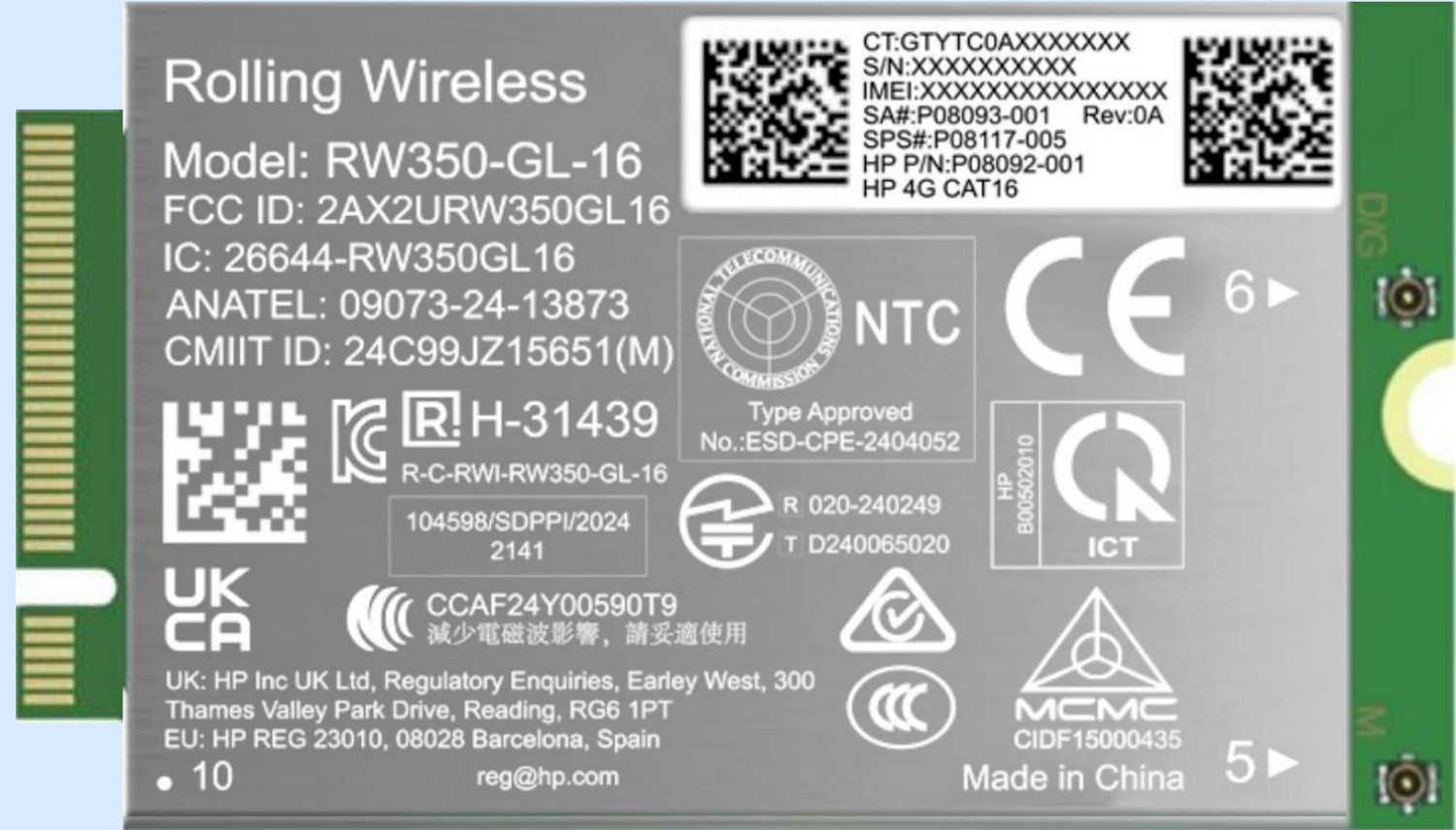 HP 4G LTE-AP (CAT 16) WWAN