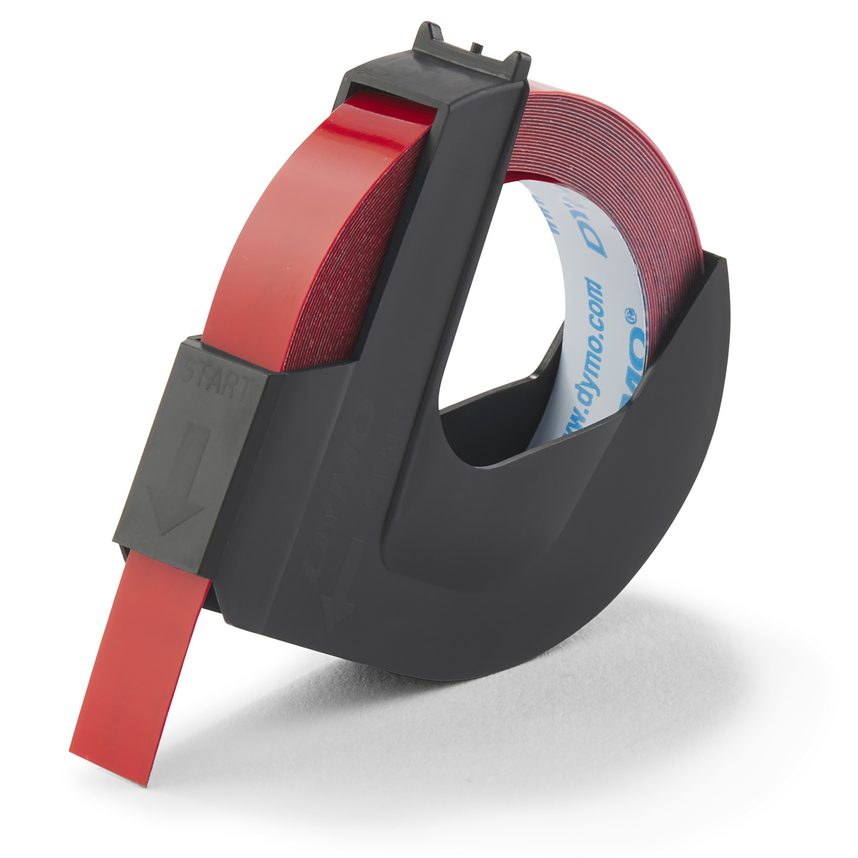 DYMO Prägeband 3D 12742 520102, 9 mm, weiß auf rot, 1 St.