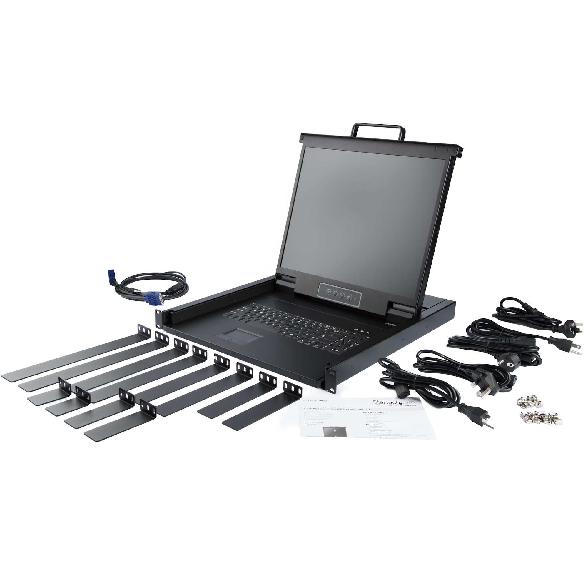 1U SINGLE PORT KVM CONSOLE FOR SERVER RACK - VGA KVM - 19IN