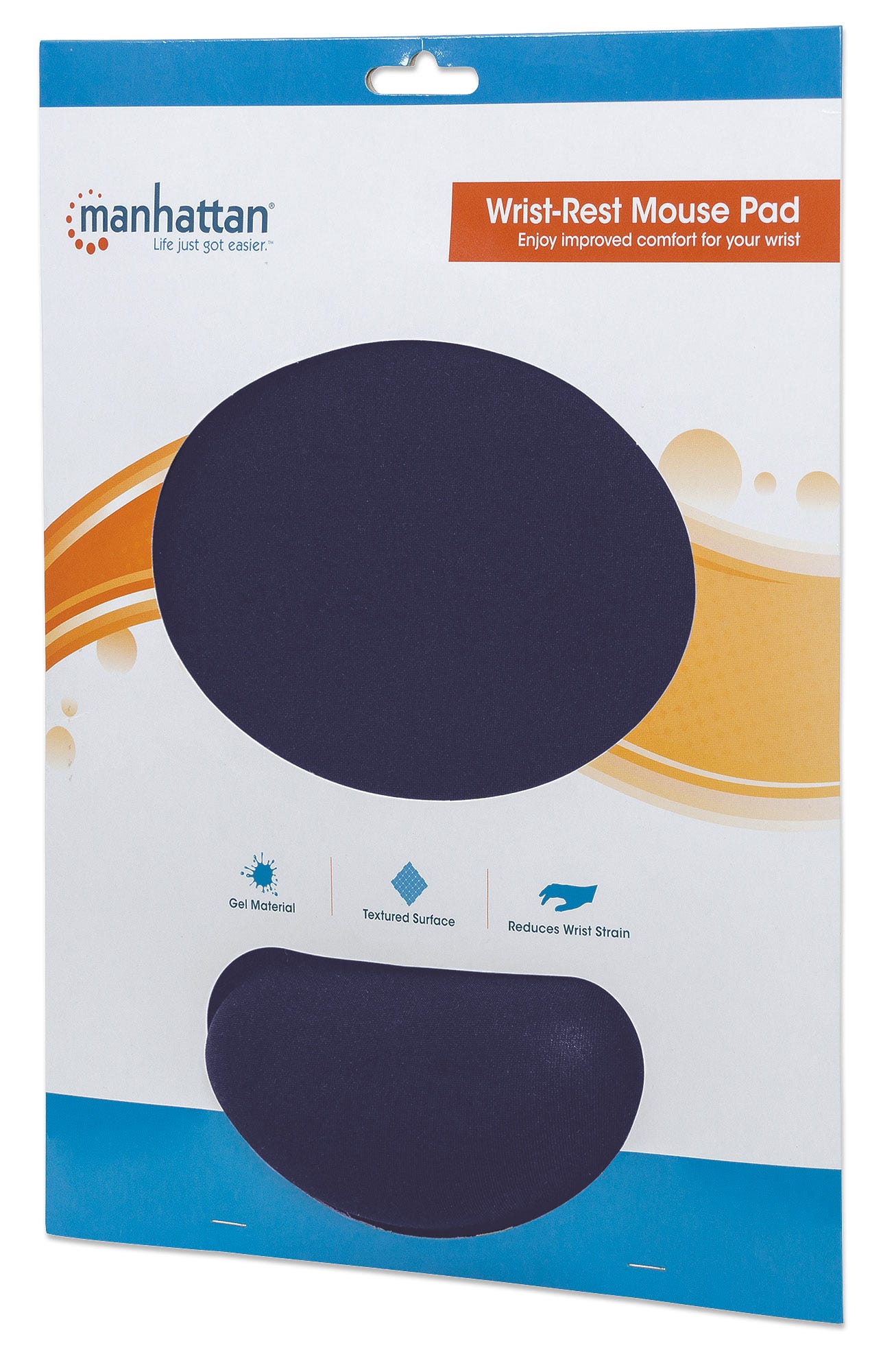 MANHATTAN Mauspad Schaumstoff mit Handballenauflage blau