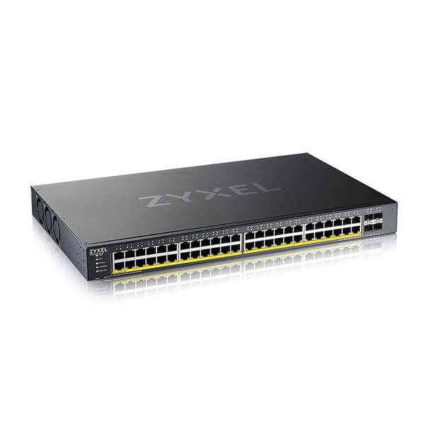 ZYXEL XGS1935-52HP 52 Port Smart Managed PoE Switch 48x Gigabit PoE and 4x10G SFP+ hybrid mode standalone or NebulaFlex Cloud 375W