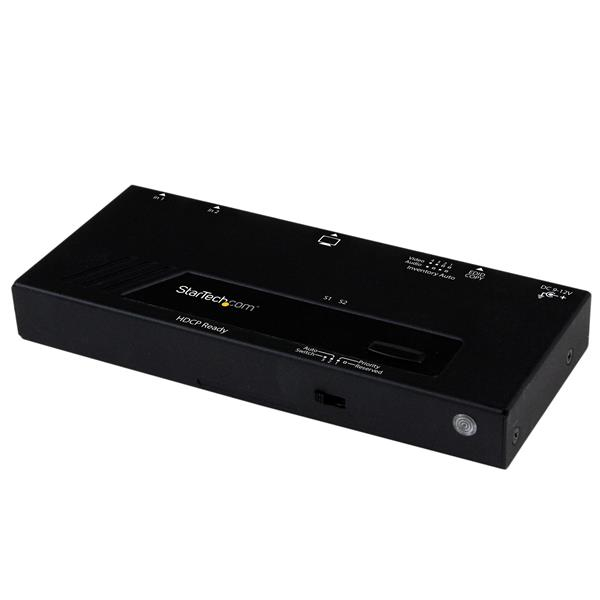 StarTech.com VS221HDQ 2 Port HDMI Switch Automatische IR Fernbedienung Schwarz