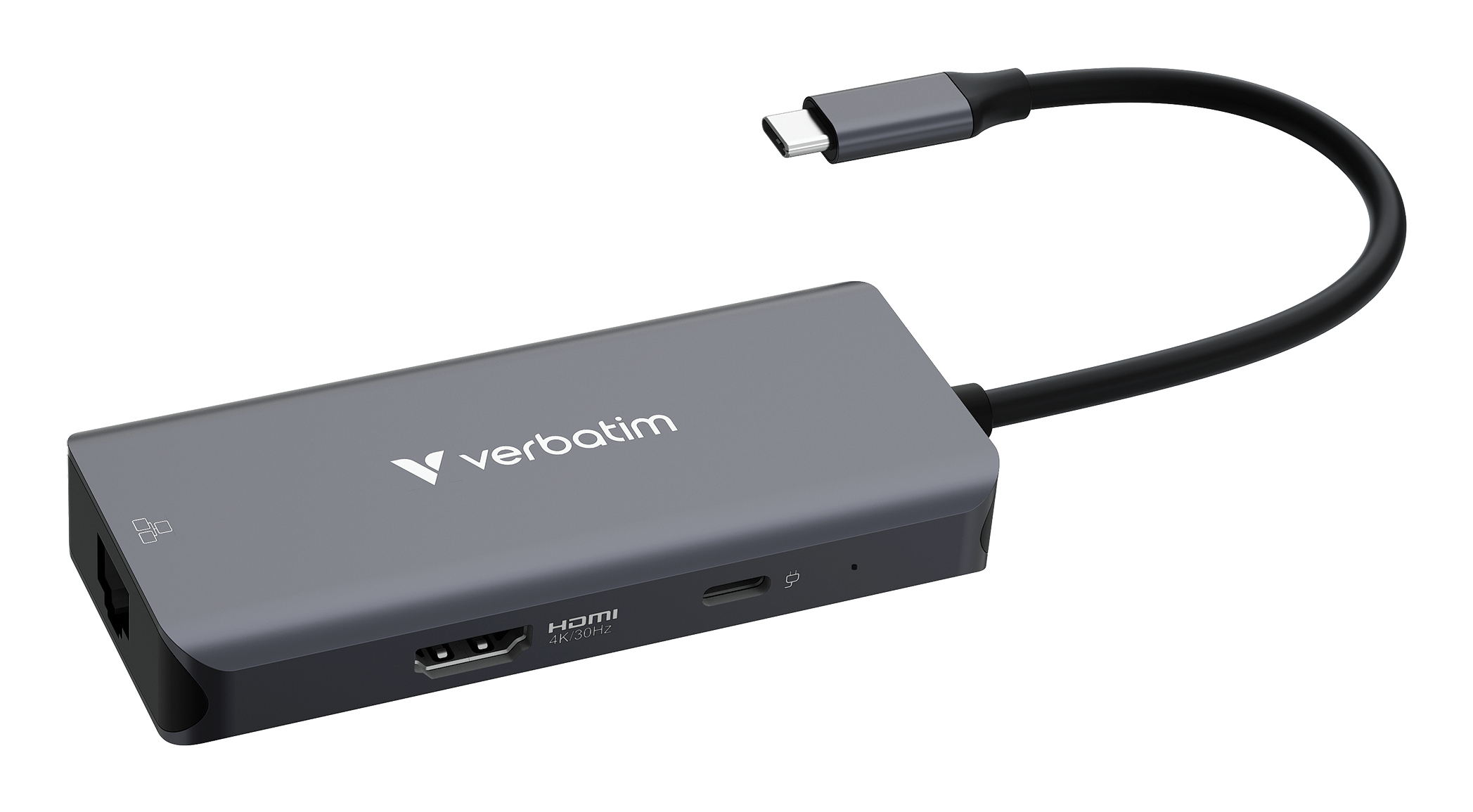 Verbatim Essentials Multiport HUB 32157 6-Port USB-C HDMI RJ45 Grau