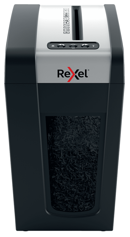 Rexel Secure MC6-SL Aktenvernichter mit Partikelschnitt P-5, 2 x 15 mm, bis 6 Blatt, schwarz