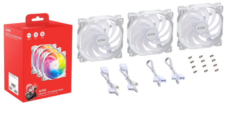 Lüfter XPG VENTO 120 (120mm ARGB PWM Fan 3er) weiß retail