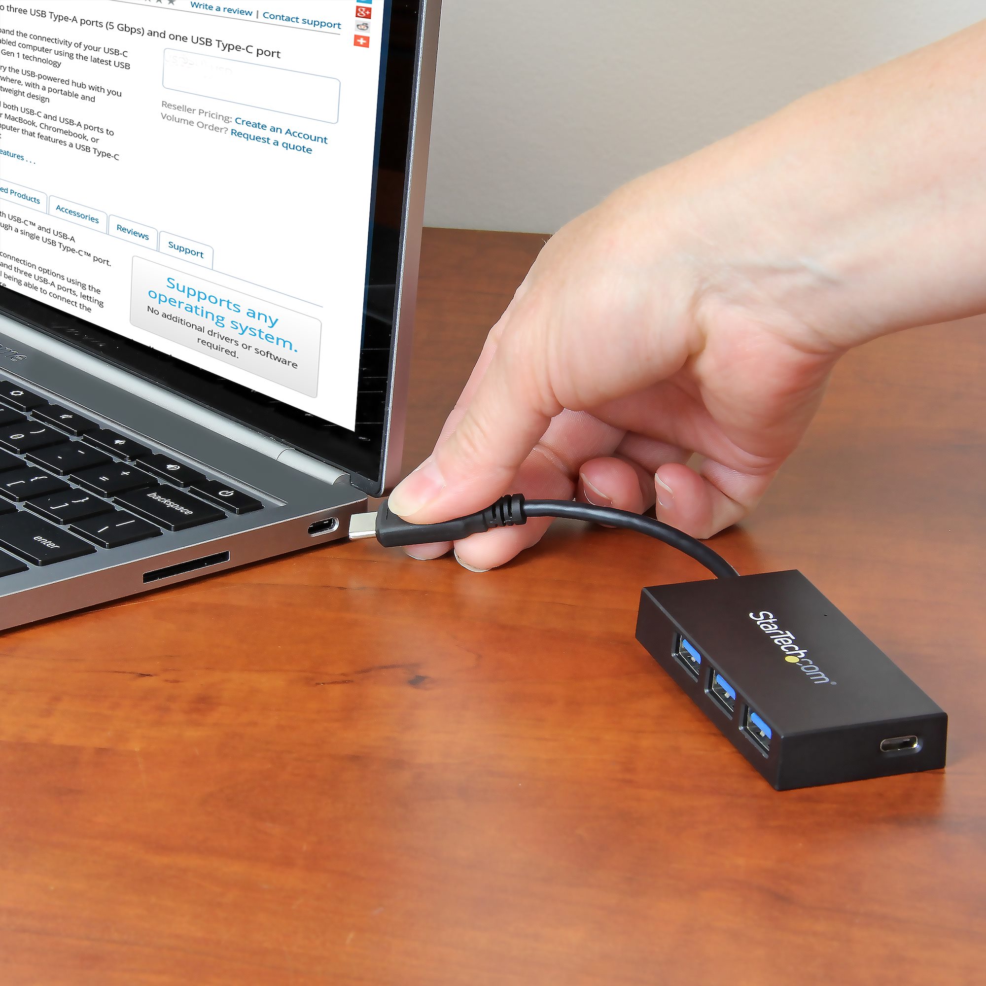 STARTECH.COM HB30C3A1CFB 4-Port USB 3.0 Hub - USB-C to 1x USB-C and 3x USB-A