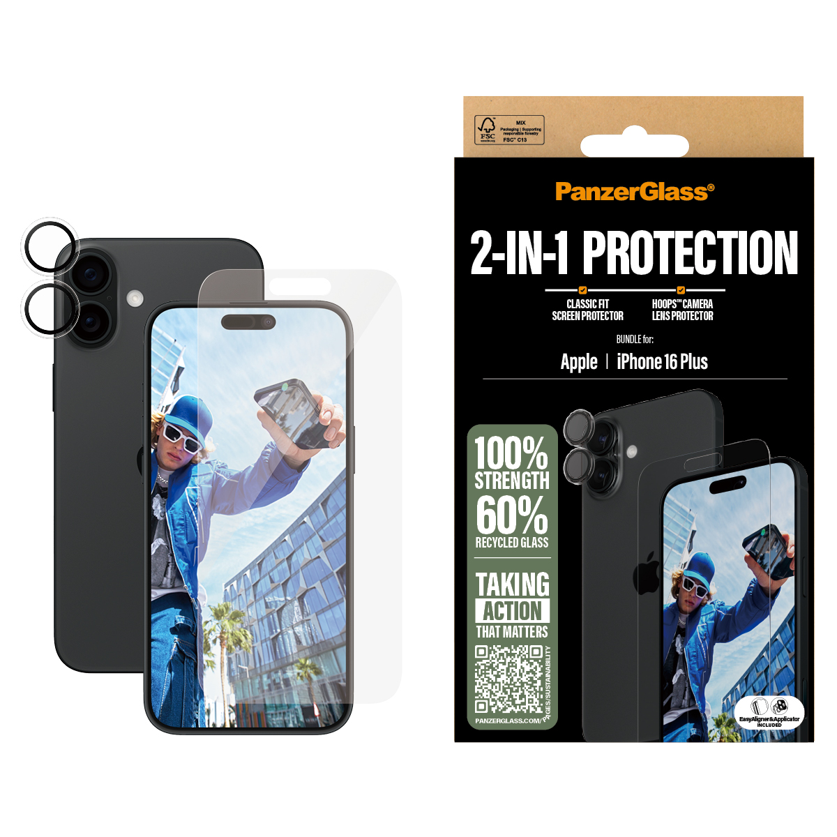 PANZERGLASS 2-IN-1 BUNDLE IPHONE 16 PLUS