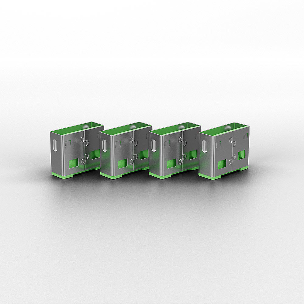 LINDY USB Typ A Portschlösser 4xGrün mit Schlüssel