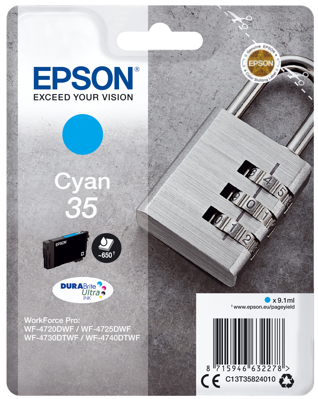 EPSON 35 / T3582 (Vorhängeschloss) cyan Druckerpatrone