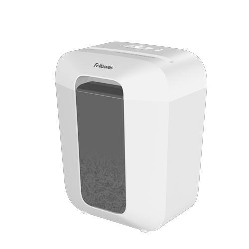 Fellowes Powershred LX50 Aktenvernichter mit Partikelschnitt P-4, 4 x 37 mm, bis 9 Blatt, weiß