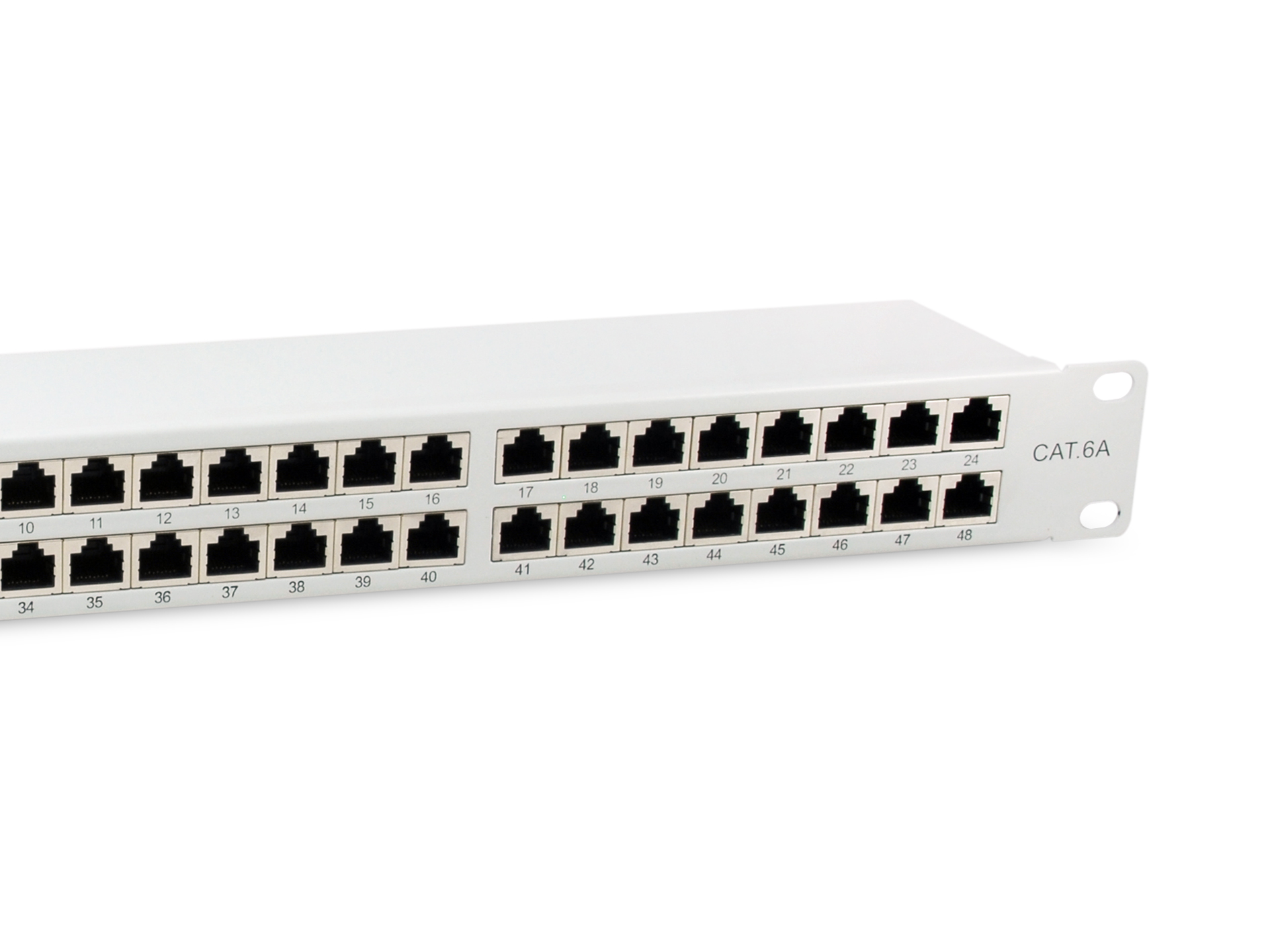 Equip 19 Patchpanel 48xRJ45 Cat6a FTP 1U 500MHz RAL7035
