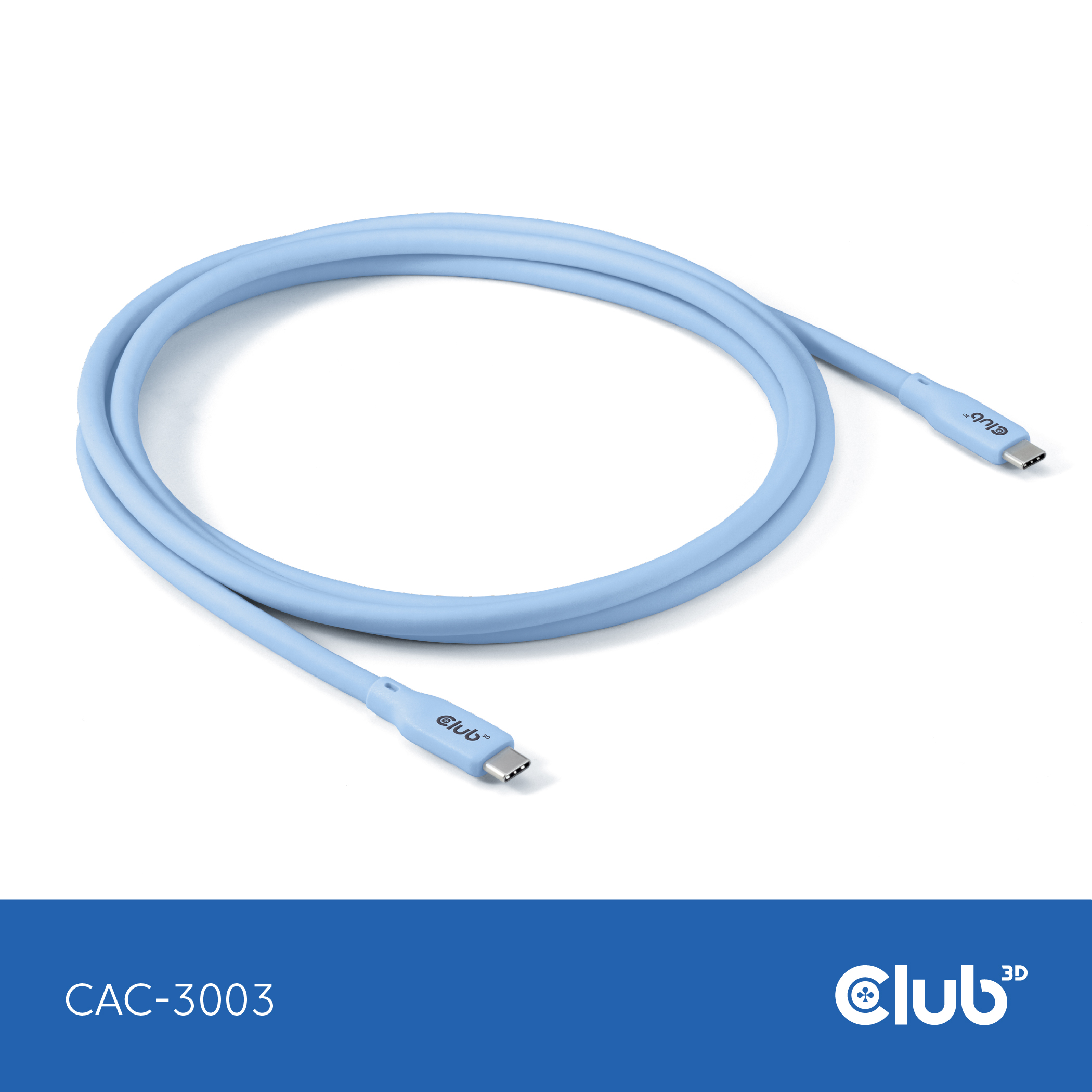 Club3D Lifestyle USB-C Kabel PD 240W,20Gbps 2m blau St/St retail