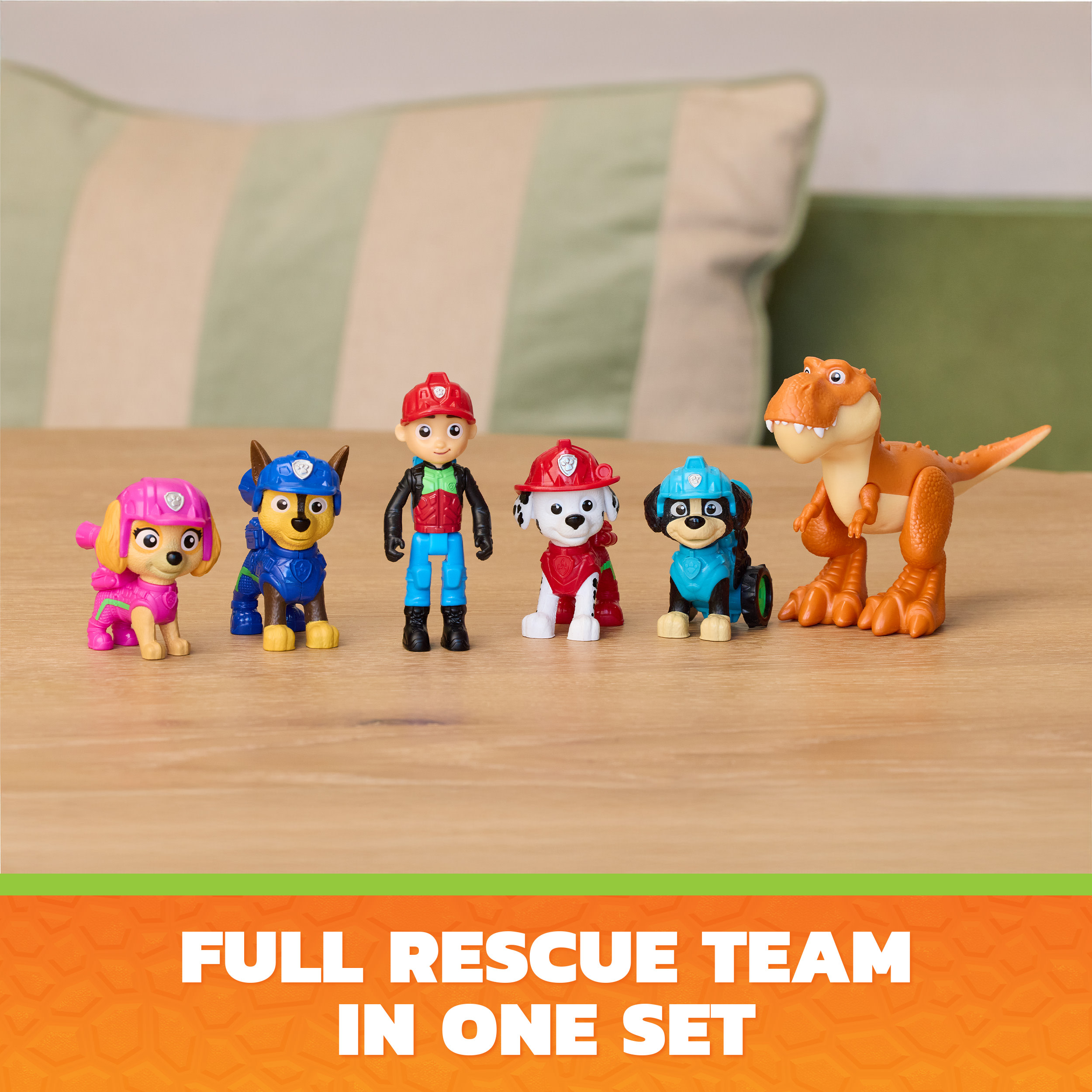 Paw Patrol: Der Dino Film - Dino Abenteuer Figuren-Geschenkset, 6er-Pack, Spielfigur