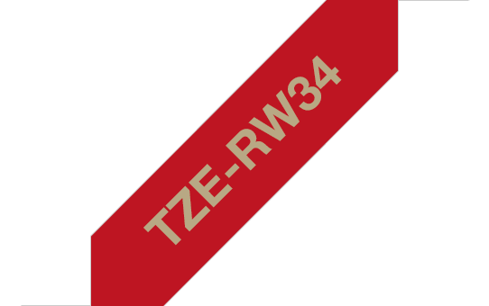 brother Textil-Schriftband TZe-RW34 TZERW34, 12 mm, gold auf rot, 1 St.