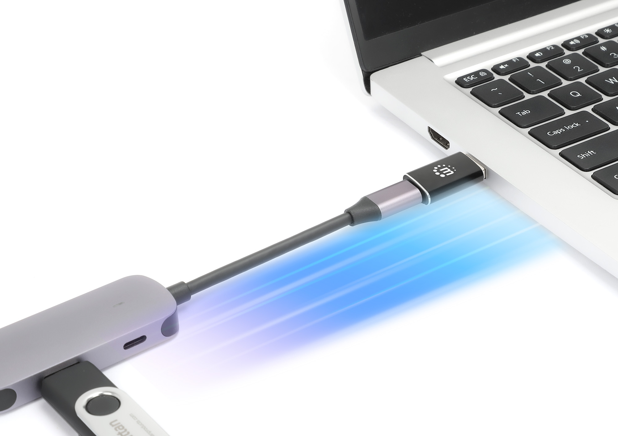 MANHATTAN USB-A auf USB-C Adapter USB 3.2 Gen 2 10Gbps
