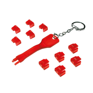 Logilink RJ45 Port Blocker Set 10Stück rot + Schlüssel